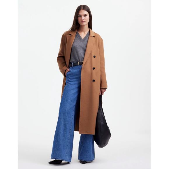 Madewell Size XL Tan Wool Trench coat with a belt - Picture 1 of 6